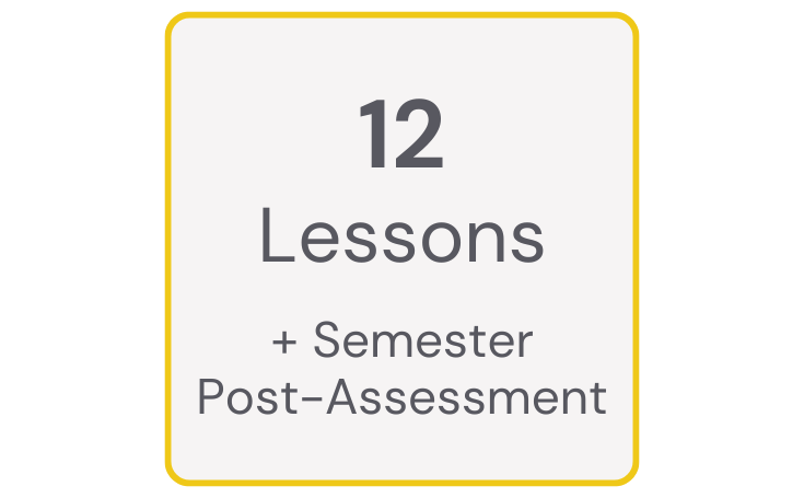 12 LESSONS, plus semester post-assessment