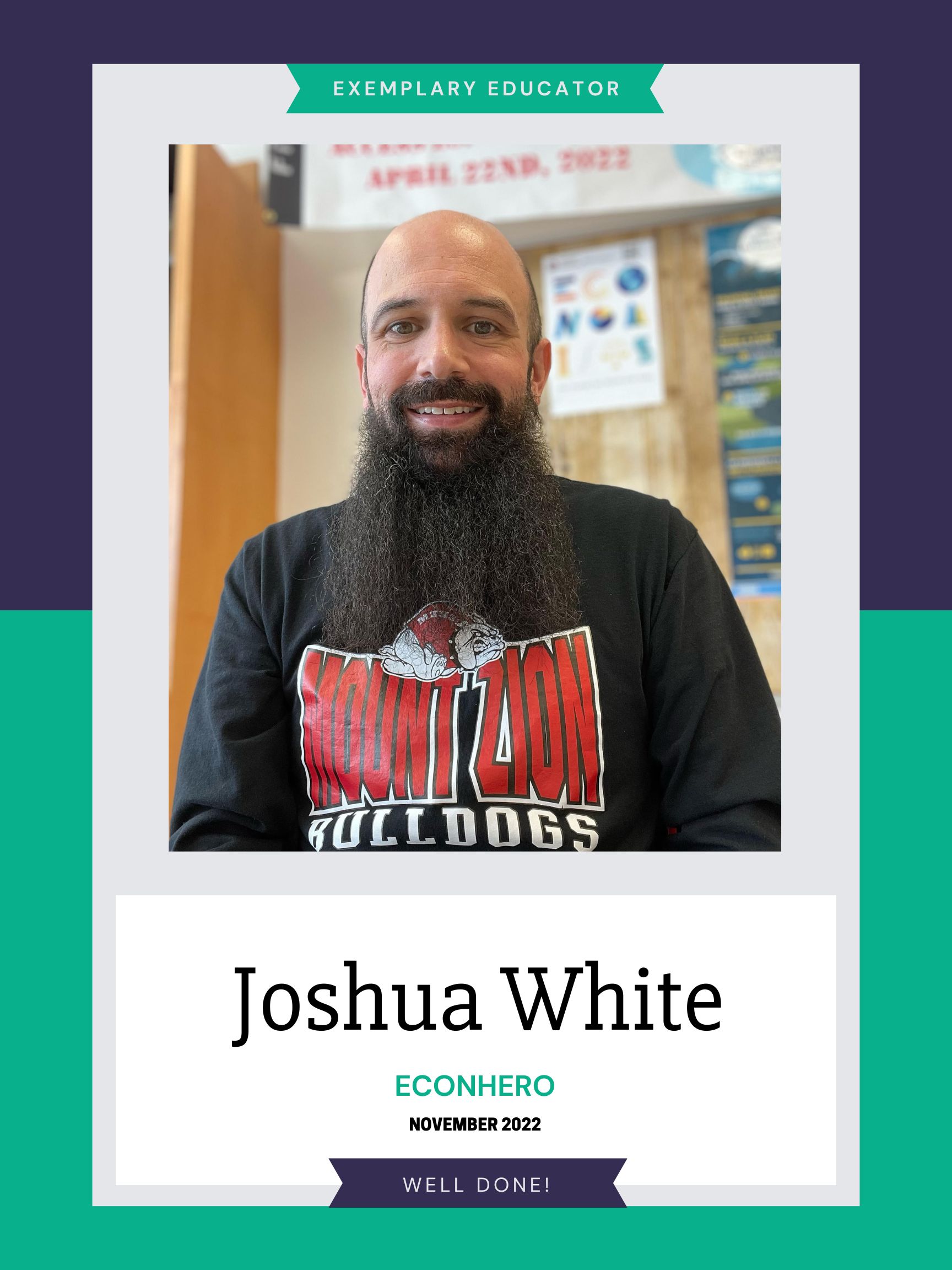 Graphic celebrating Joshua White