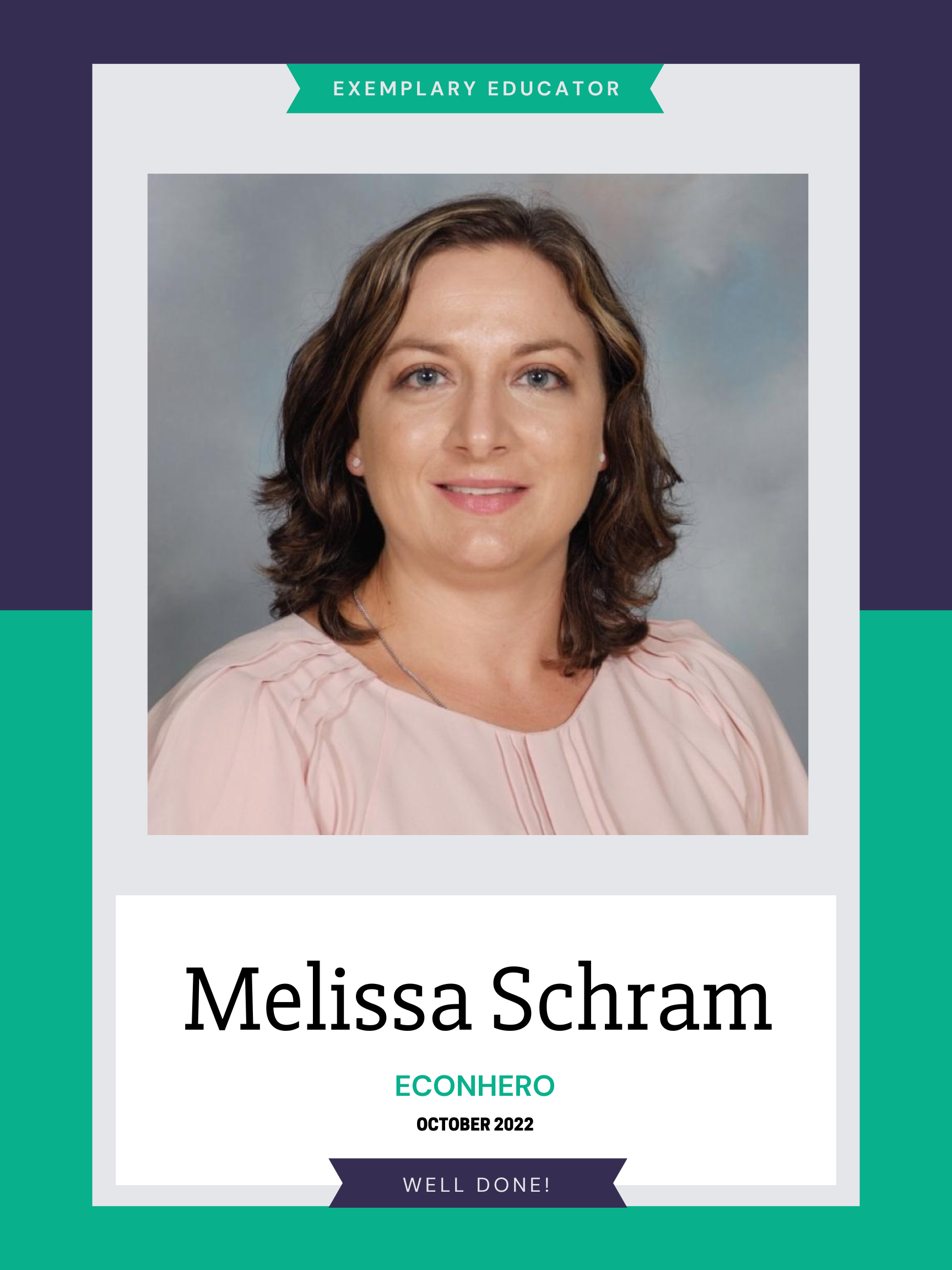 Graphic celebrating Melissa Schram